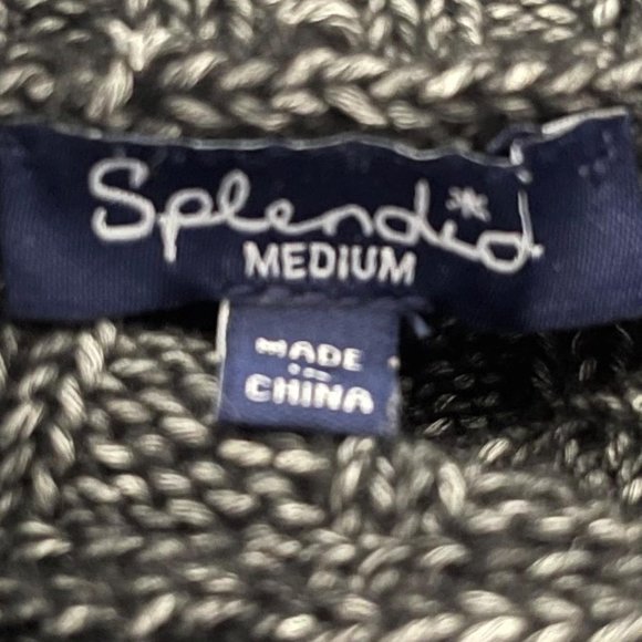 Splendid Cable Knit Colorblock Mock Neck Sweater - Picture 5 of 7